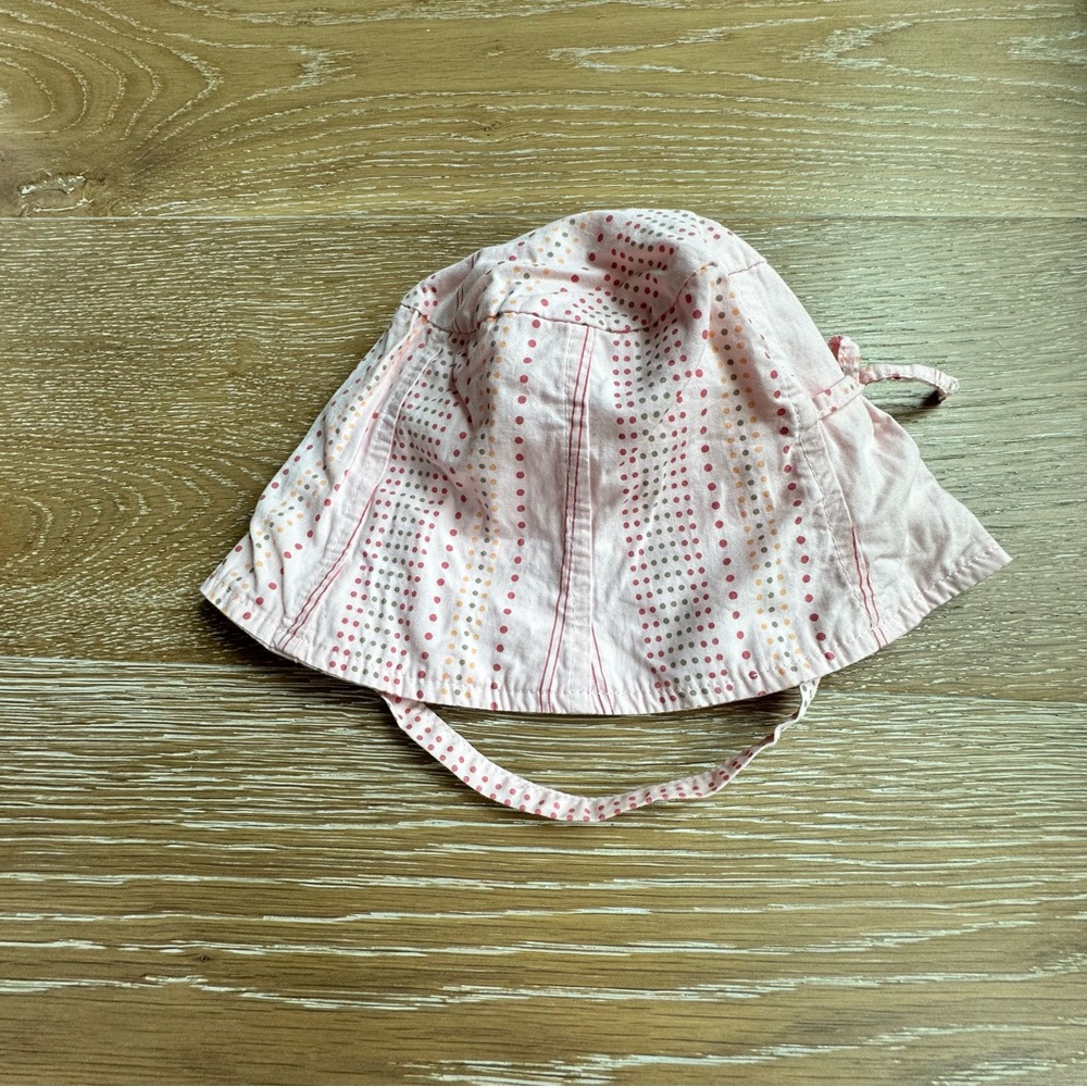 Petit Lem Pink Polka Dot Kids Sun Hat 12M